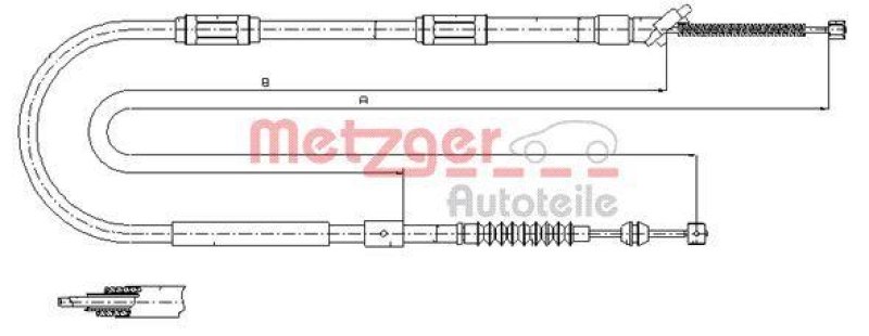 METZGER 17.1041 Seilzug, Feststellbremse f&uuml;r TOYOTA hinten links