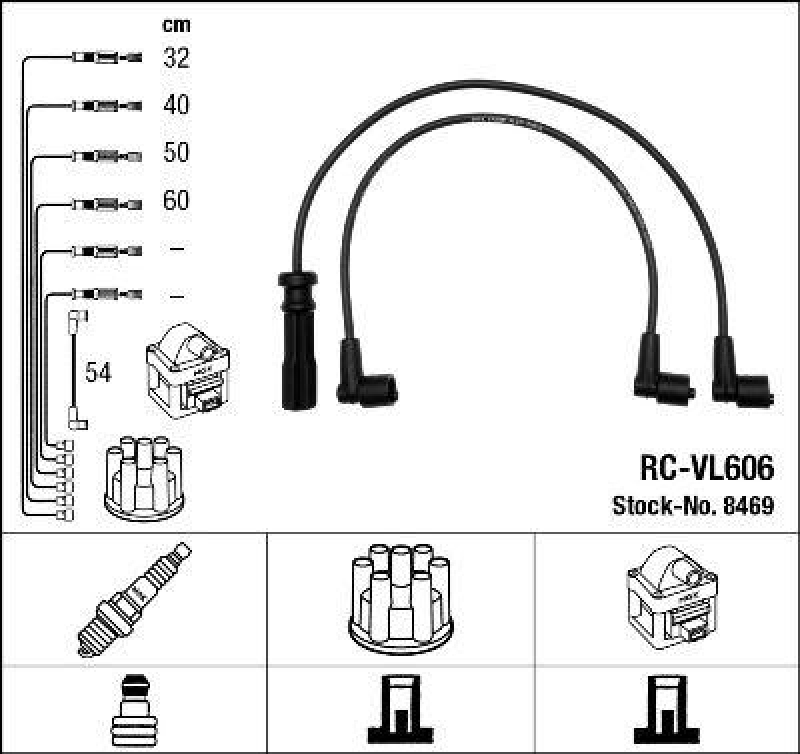 NGK 8469 Zündleitungssatz RC-VL606 |Zündkabel