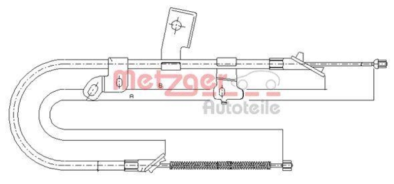 METZGER 17.1071 Seilzug, Feststellbremse für TOYOTA hinten rechts