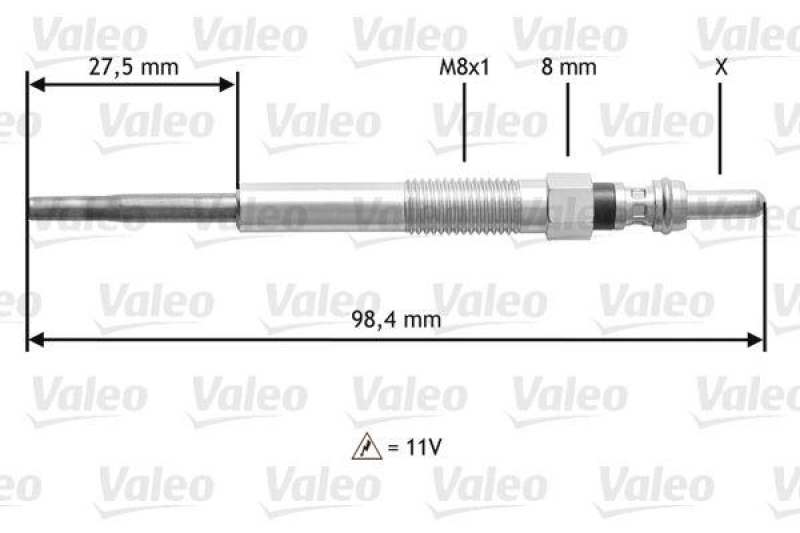 VALEO 345175 Glühkerze PEUGEOT 407,607,4007