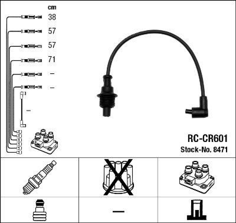 NGK 8471 Zündleitungssatz RC-CR601 |Zündkabel