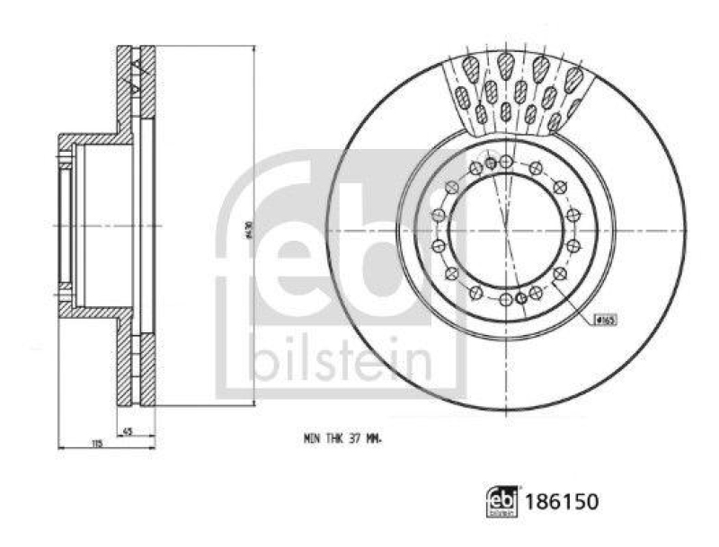 FEBI BILSTEIN 186150 Bremsscheibe für Dennis