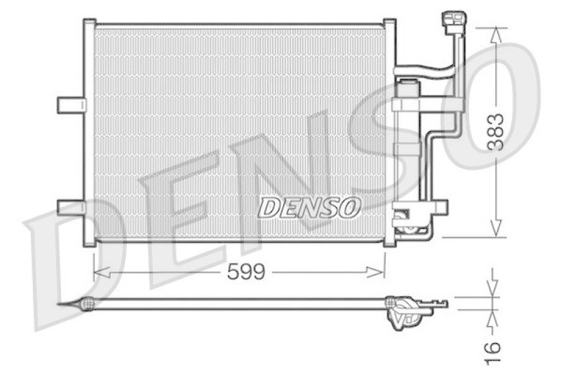 DENSO DCN44003 Kondensator A/C MAZDA 3 (BK) 1.6 (2003 - 2009)