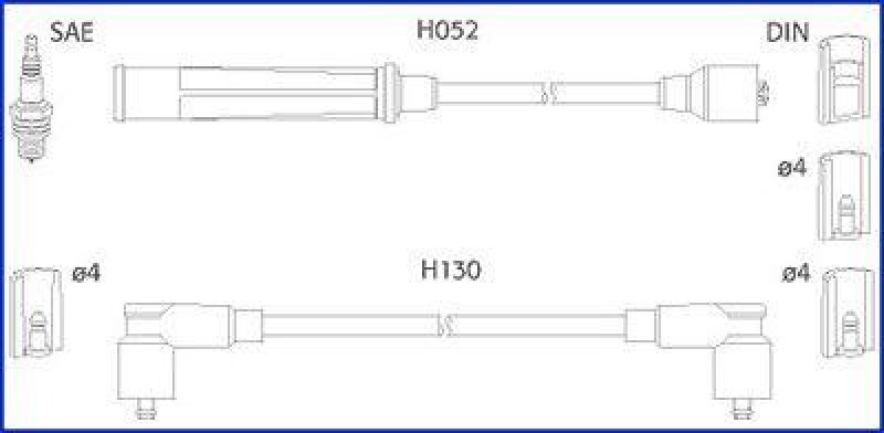 HITACHI 134473 Zündkabelsatz für SEAT u.a.