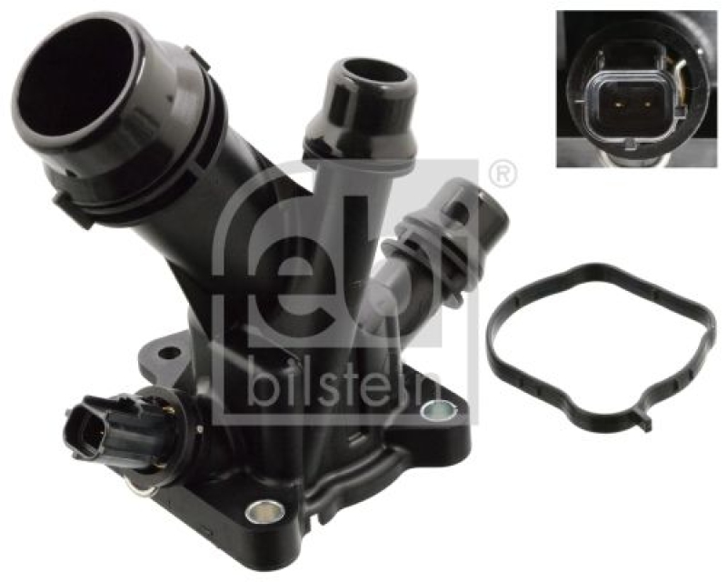 FEBI BILSTEIN 104762 Thermostat mit Gehäuse, Dichtung und Temperaturschalter für VOLVO