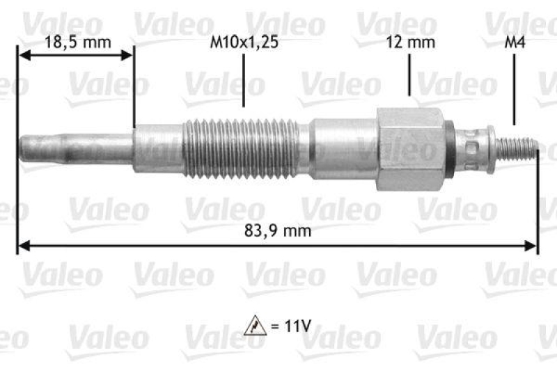 VALEO 345180 Glühkerze NISS Sunny,Pulsar 1.7L,BL