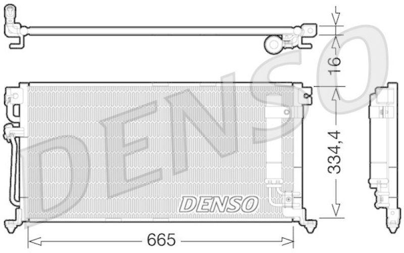 DENSO DCN45003 Kondensator A/C MITSUBISHI COLT V (CJ_, CP_) 1300 (2000 - 2003)