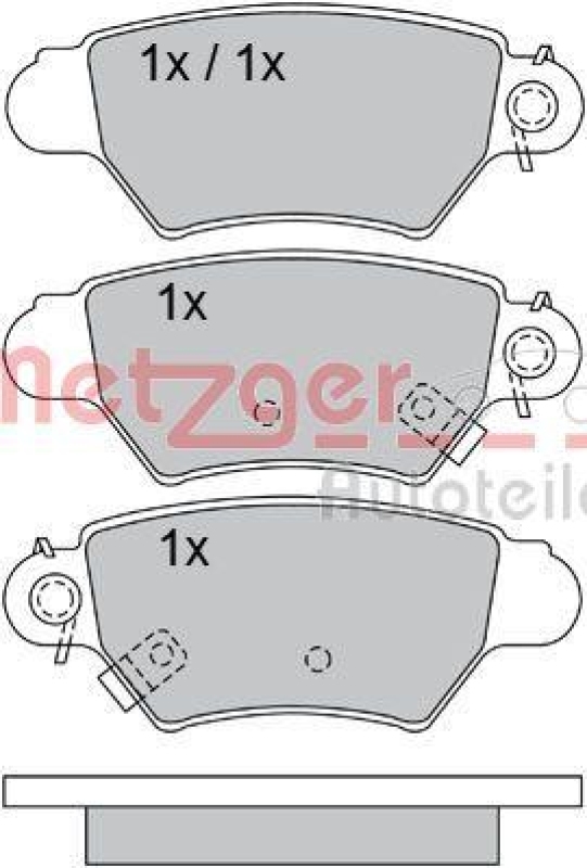 METZGER 1170042 Bremsbelagsatz, Scheibenbremse WVA 21 991