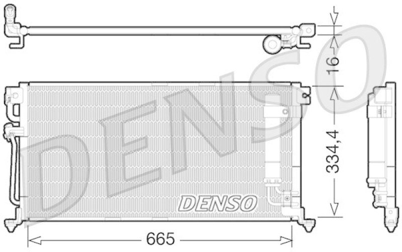 DENSO DCN45003 Kondensator A/C MITSUBISHI COLT V (CJ_, CP_) 1300 (2000 - 2003)