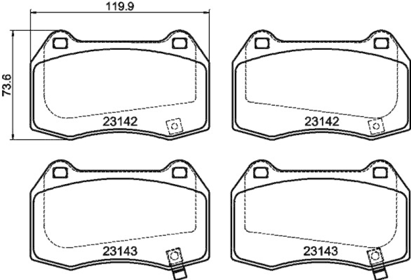 HELLA 8DB 355 010-681 Bremsbelagsatz Scheibenbremse