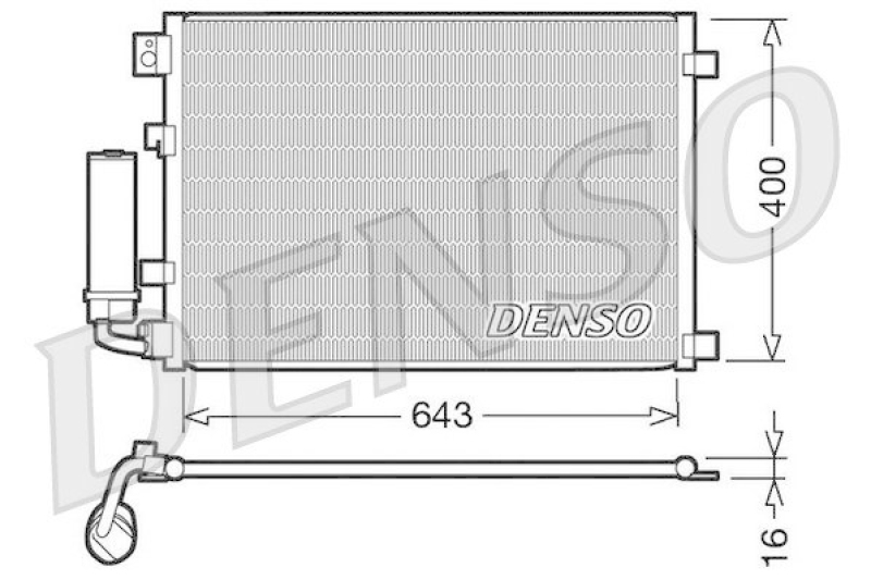 DENSO DCN46002 Kondensator A/C NISSAN QASHQAI / QASHQAI +2 (J10, JJ10) 2.0 (2007 - )