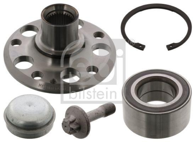 FEBI BILSTEIN 45555 Radlagersatz mit Radnabe, ABS-Impulsring und Anbaumaterial für Mercedes-Benz