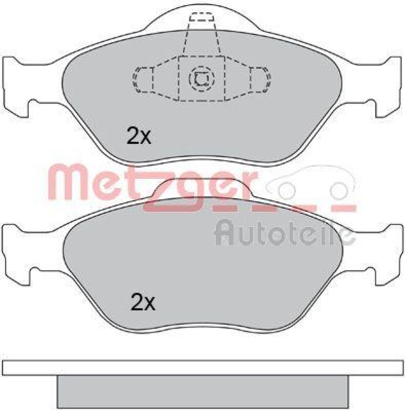 METZGER 1170045 Bremsbelagsatz, Scheibenbremse WVA 23 202