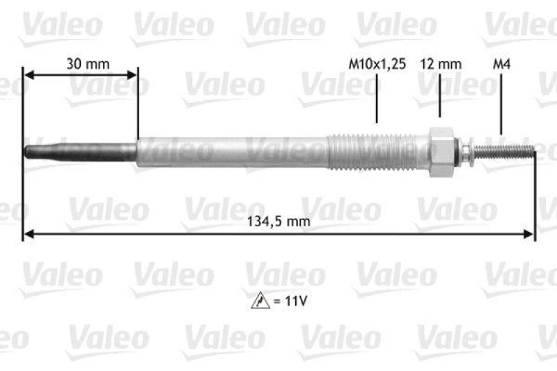 VALEO 345185 Glühkerze KIA PICANTO D 1.1L,R