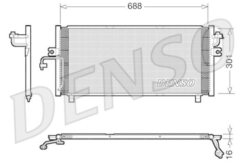 DENSO DCN46004 Kondensator A/C NISSAN PRIMERA Traveller (WP11) 1.8 16V (1999 - 2001)