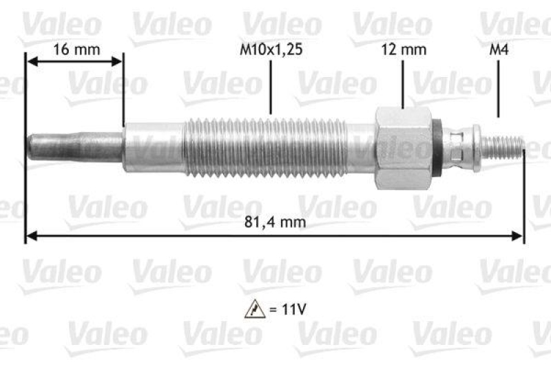 VALEO 345186 Glühkerze NISSAN TERRANO II 2.