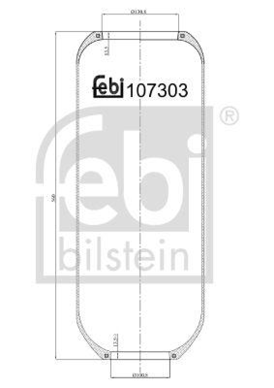 FEBI BILSTEIN 107303 Luftfederbalg ohne Kolben für Iveco