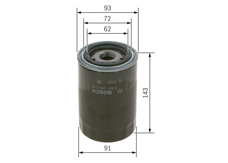 BOSCH 0 451 203 218 &Ouml;lfilter P3218 &Oslash; 91mm H&ouml;he 143mm