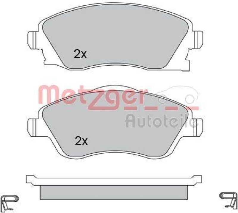 METZGER 1170047 Bremsbelagsatz, Scheibenbremse WVA 23 225