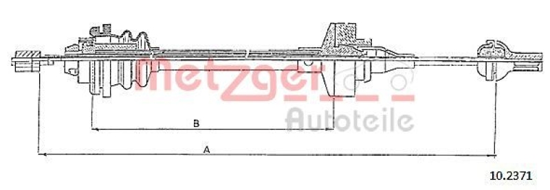 METZGER 10.2371 Seilzug, Kupplungsbetätigung für RENAULT