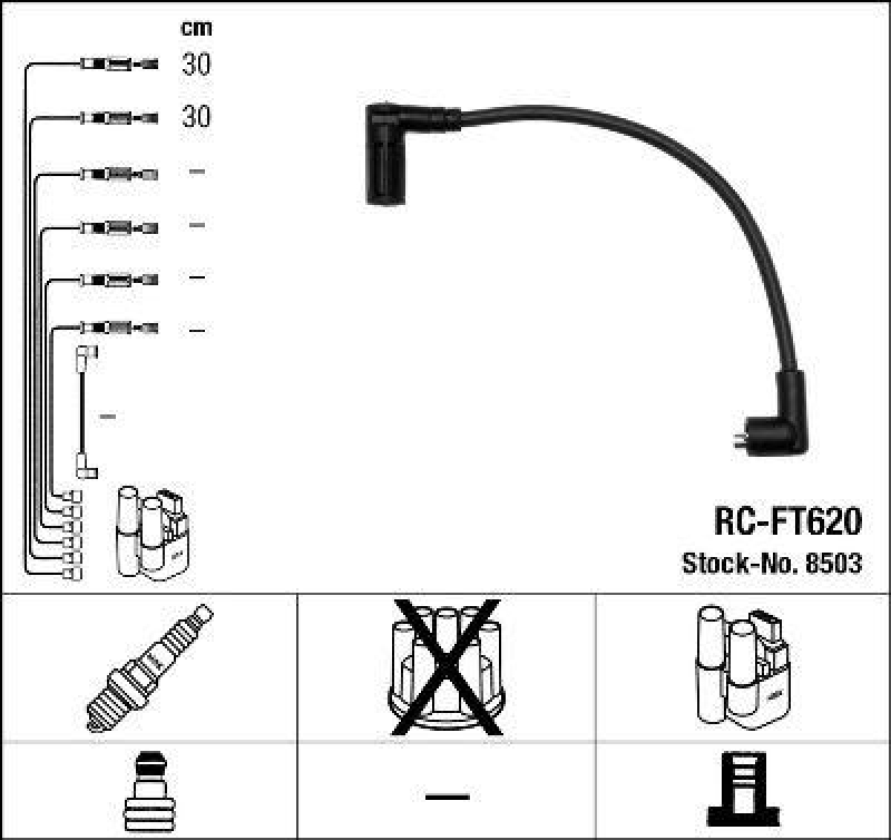 NGK 8503 Zündleitungssatz RC-FT620 |Zündkabel