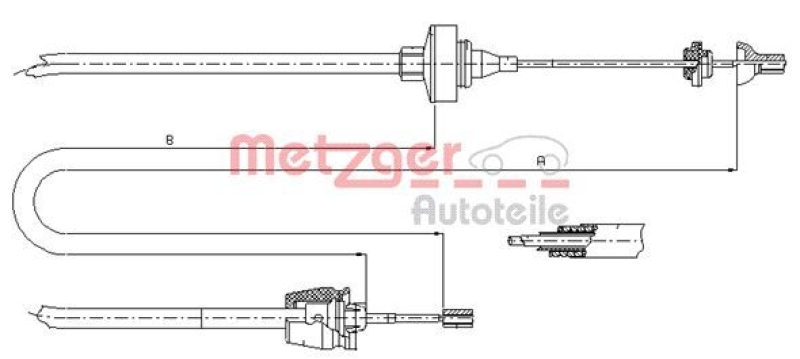 METZGER 10.2372 Seilzug, Kupplungsbetätigung für RENAULT