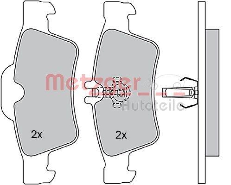 METZGER 1170049 Bremsbelagsatz, Scheibenbremse WVA 23 334