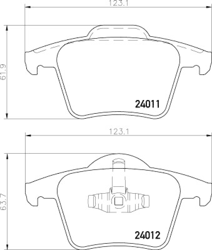 HELLA 8DB 355 010-801 Bremsbelagsatz Scheibenbremse