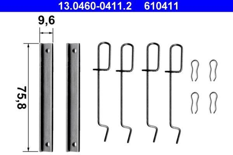ATE 13.0460-0411.2 Belagsatz Zubehör