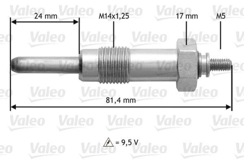 VALEO 345192 Glühkerze CX (MA), C35 2.2L