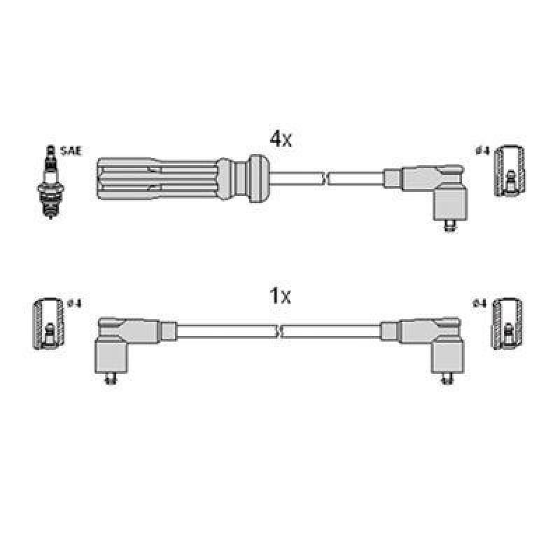 HITACHI 134548 Zündkabelsatz für VOLVO u.a.