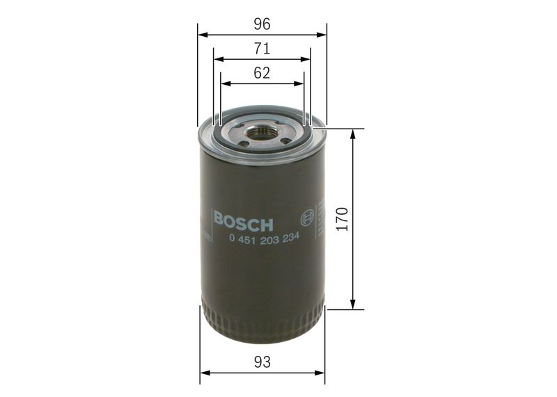 BOSCH 0 451 203 234 Ölfilter P3234 Ø 93mm Höhe 170mm