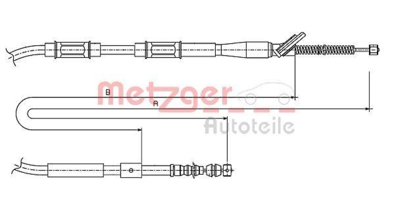 METZGER 17.1445 Seilzug, Feststellbremse für TOYOTA hinten links