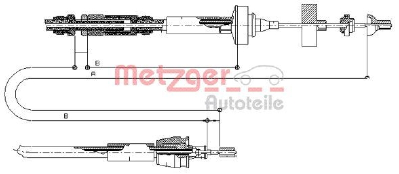 METZGER 10.2962 Seilzug, Kupplungsbetätigung für RENAULT