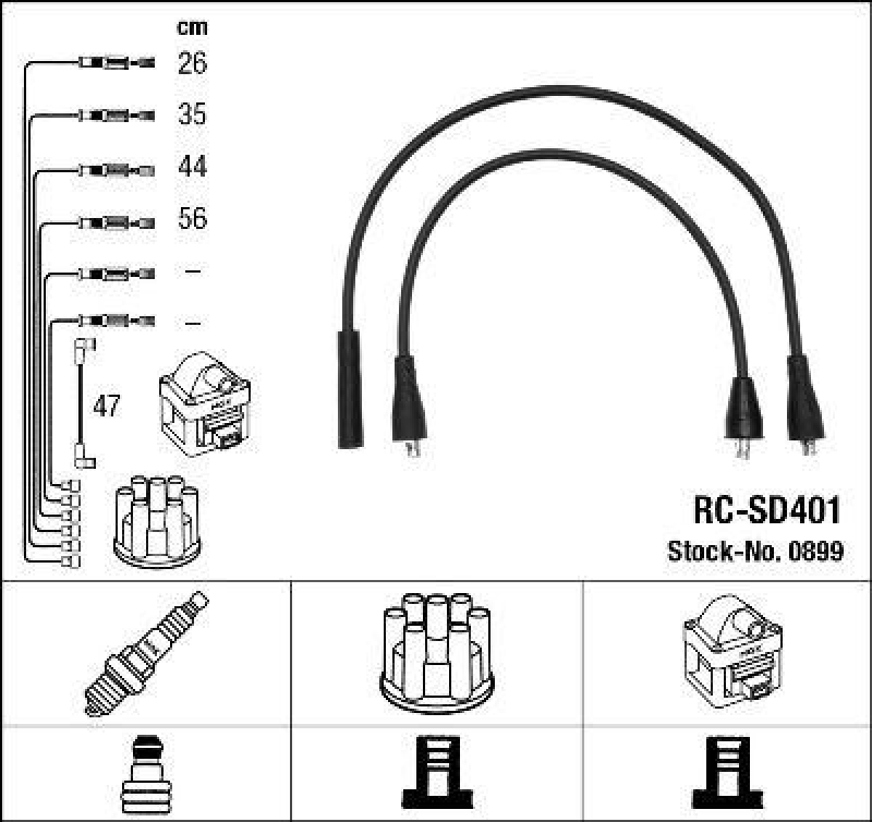 NGK 0899 Zündleitungssatz RC-SD401 |Zündkabel