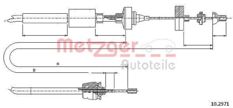 METZGER 10.2971 Seilzug, Kupplungsbetätigung für RENAULT