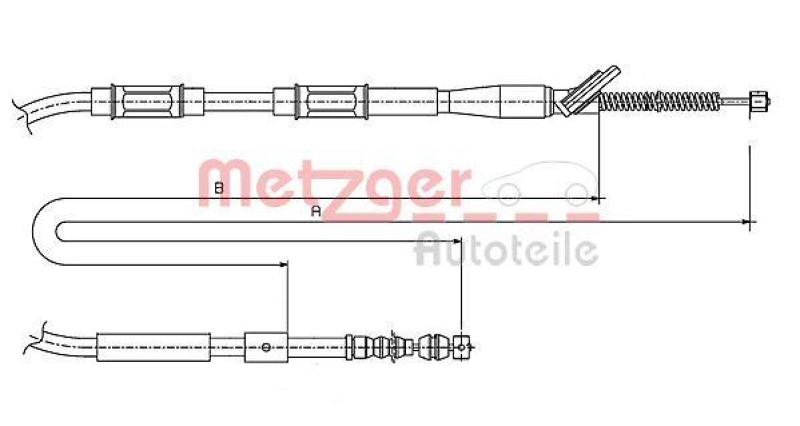 METZGER 17.1446 Seilzug, Feststellbremse für TOYOTA hinten rechts