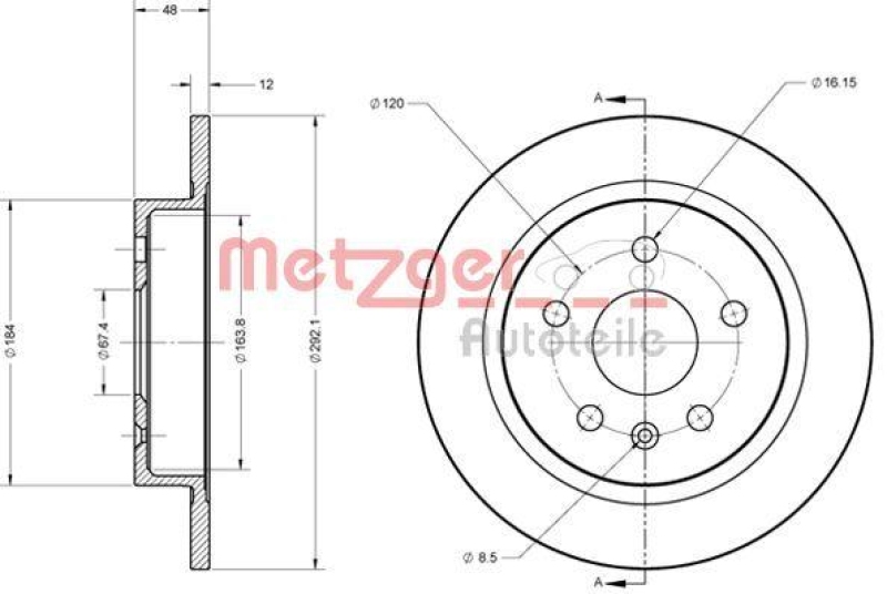 METZGER 6110188 Bremsscheibe Lack/Ks für OPEL/SAAB HA