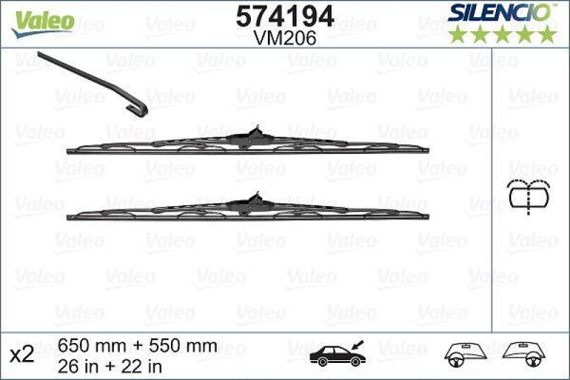 VALEO 574194 Silencio Performance (x2) VM206