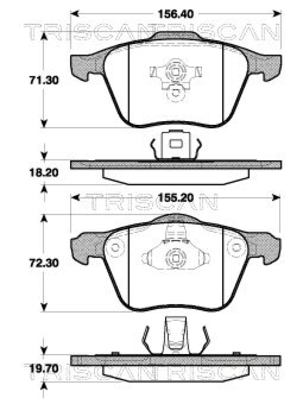 TRISCAN 8110 27010 Bremsbelag Vorne für Volvo Xc90