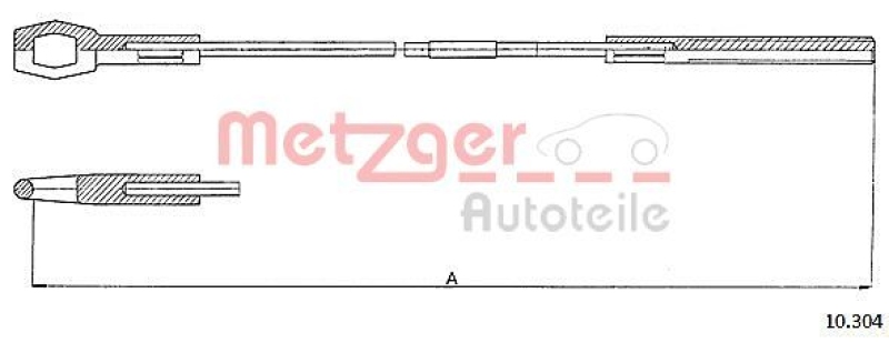 METZGER 10.304 Seilzug, Kupplungsbetätigung für VW