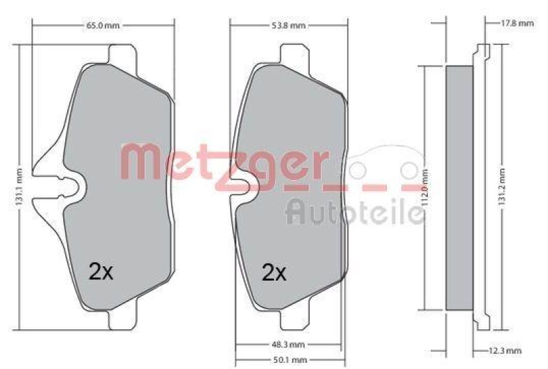 METZGER 1170055 Bremsbelagsatz, Scheibenbremse WVA 23 915