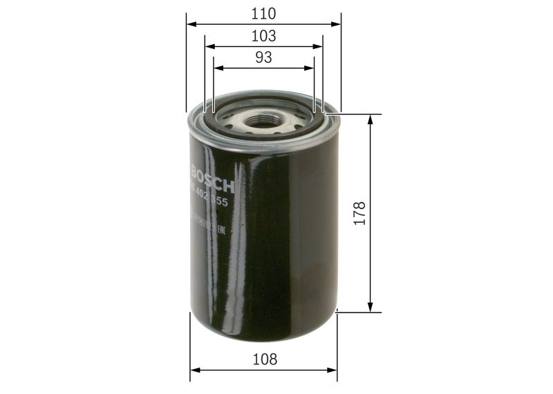 BOSCH 0 451 301 207 Ölfilter P1207 Ø 1079mm Höhe 1784mm