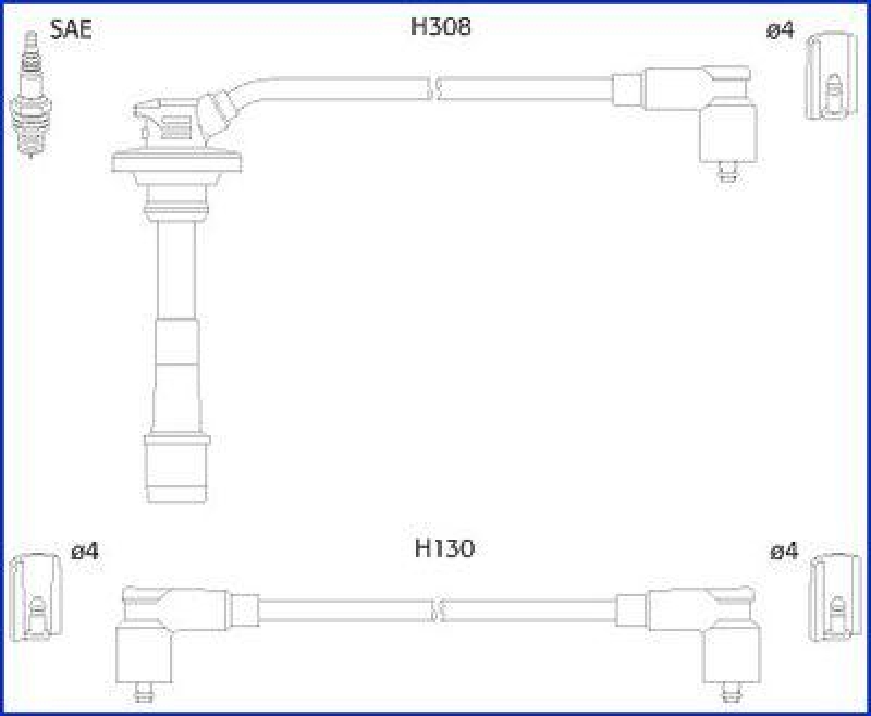 HITACHI 134562 Zündkabelsatz für TOYOTA u.a.