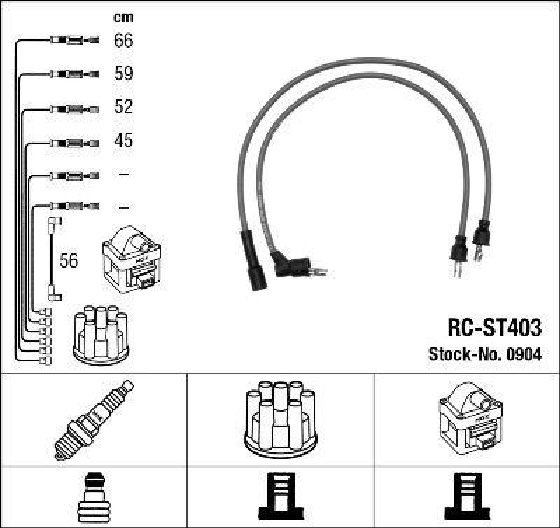 NGK 0904 Zündleitungssatz RC-ST403 |Zündkabel