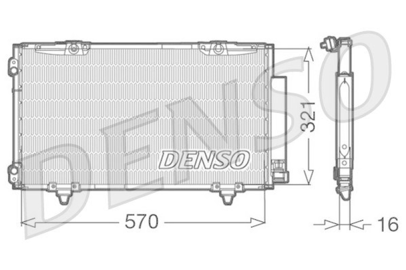 DENSO DCN50011 Kondensator A/C TOYOTA AVENSIS Station Wagon (_T22_) 1.8 VVT-i (2000 - 2003)