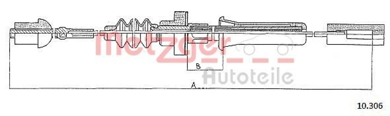 METZGER 10.306 Seilzug, Kupplungsbetätigung für AUDI/VW