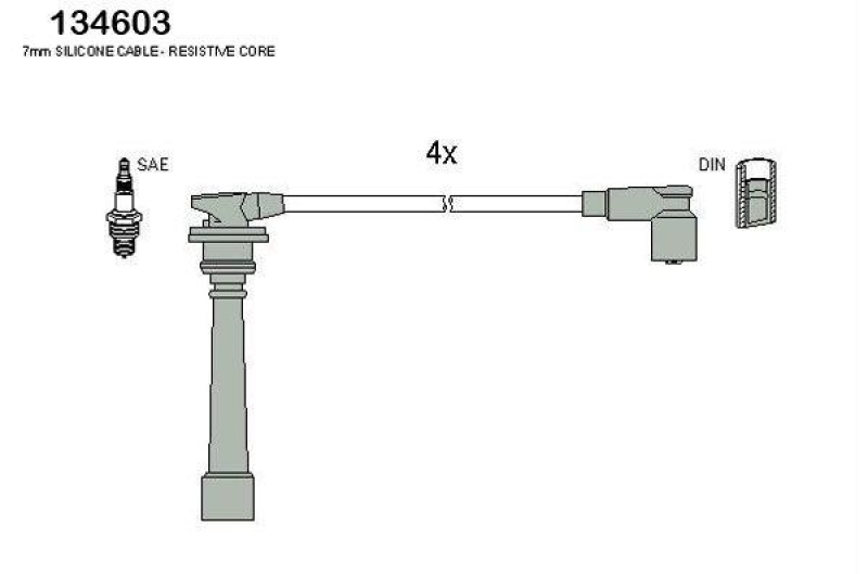 HITACHI 134603 Zündkabelsatz für HYUNDAI u.a.