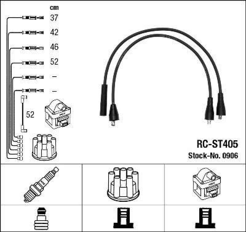 NGK 0906 Zündleitungssatz RC-ST405 |Zündkabel