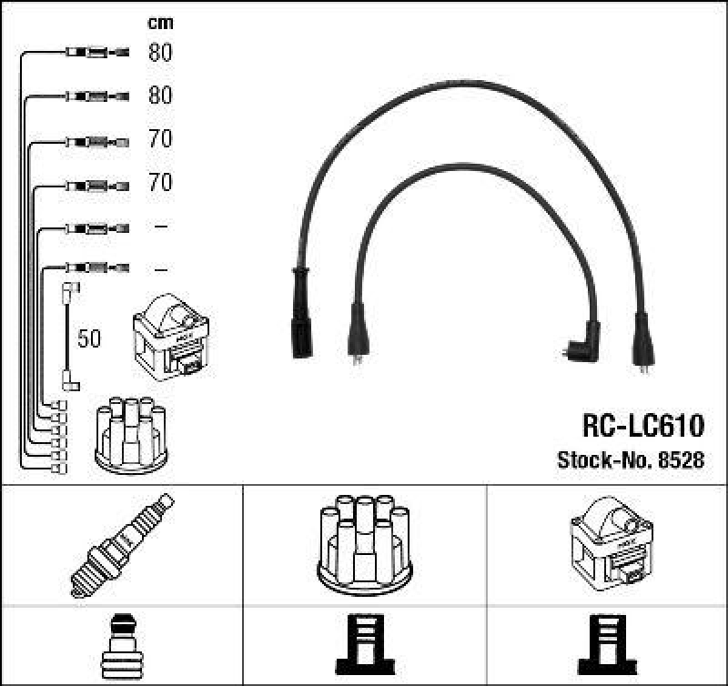 NGK 8528 Zündleitungssatz RC-LC610 |Zündkabel